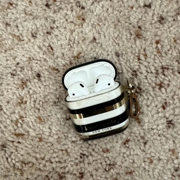 Apple AirPods (2nd generation) with a Kate spade case
